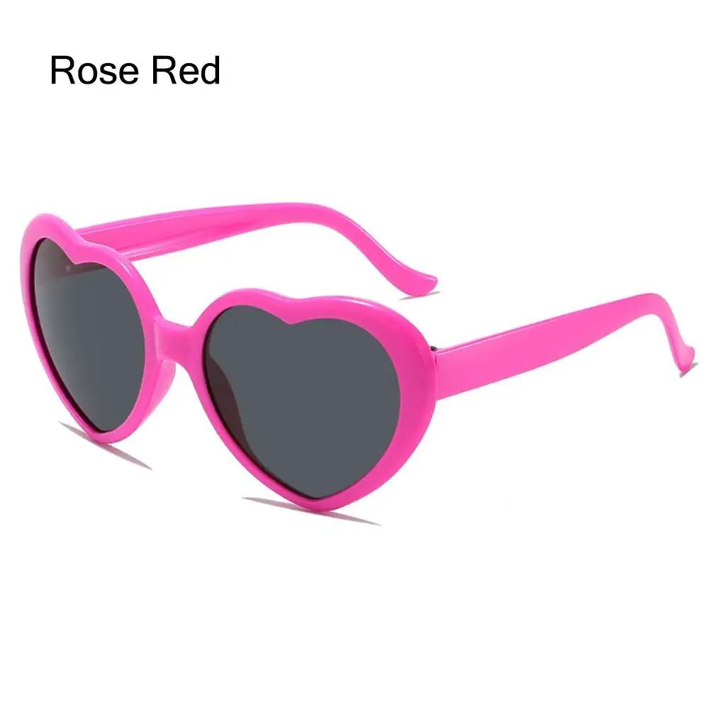 Trendy UV400 Protection Heart Sunglasses Cosplay Summer Party Glasses Halloween Beach Shades for Women розы красного