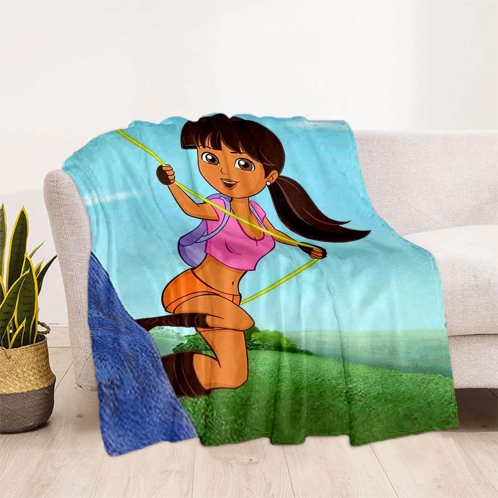 Dora Explorer Blanket Soft Warm Cozy Great for Livingroom Bedding Couch Four Seasons Universal Modern Unique Gift for Family and Friends Camping