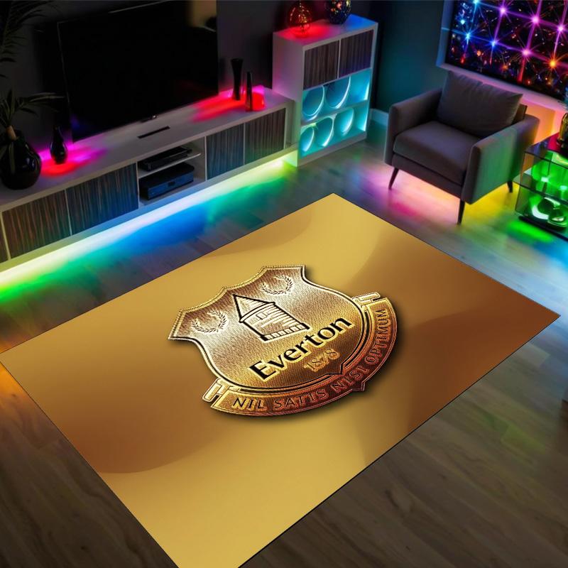Everton Football Design Crystal Velvet Carpet Cozy Non?Slip Printed Rug For Bedroom Living Room Entrance