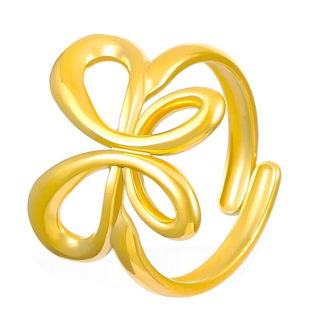 "Stainless Steel Butterfly Open Ring: European & American Light Luxury Style"
