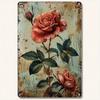 Vintage Red Rose Metal Sign Wall Art Decor 20x30cm