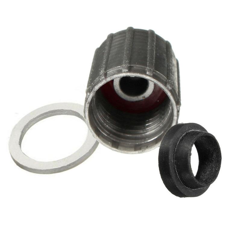 4 piezas TPMS Arandela de reparación de sensor de presión de neumáticos Tuerca Tapas de válvula Kit de servicio Aluminio Plateado para Toyota Gadget Accesorios para coche