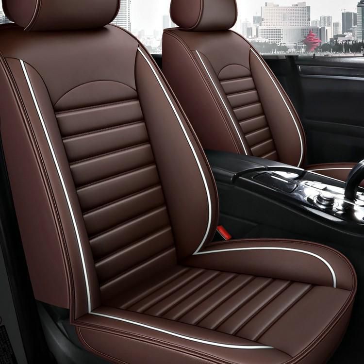 Universal All-Season Leather Car Seat Cover, 5-Seat Set
