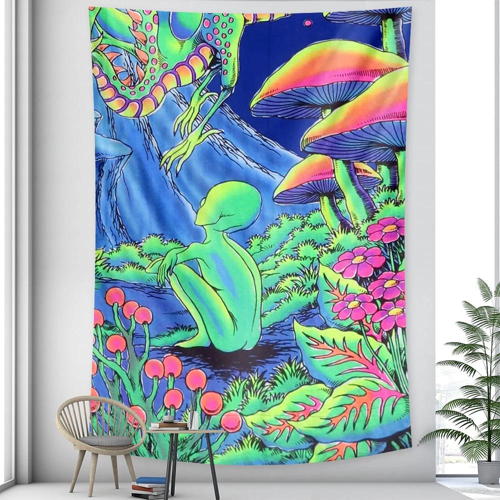 Decorative Fantasy Scene Hippie Bedroom Bed Sheet Yoga Mat Abstract Art Home Decor Tapestry