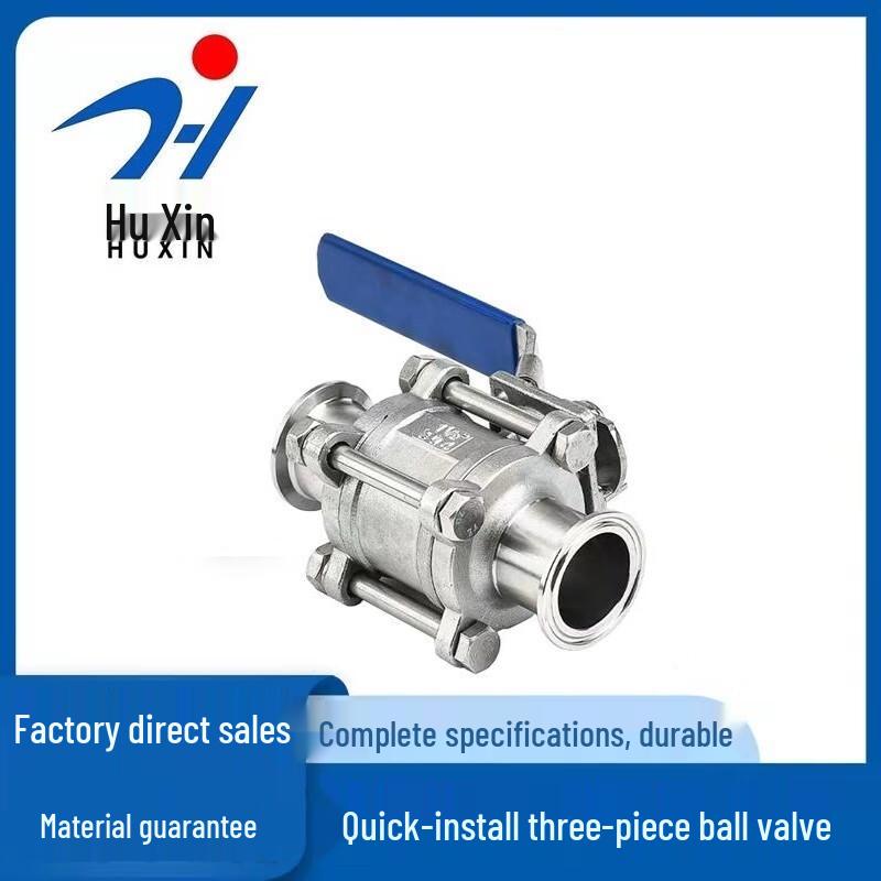 Huxin 3-Piece Stainless Steel Manual Sanitary Clamp Ball Valve