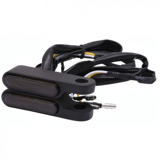 Motorcycle Handlebar Light Sequential LED Turn Signals Flowing Smoked For Harley