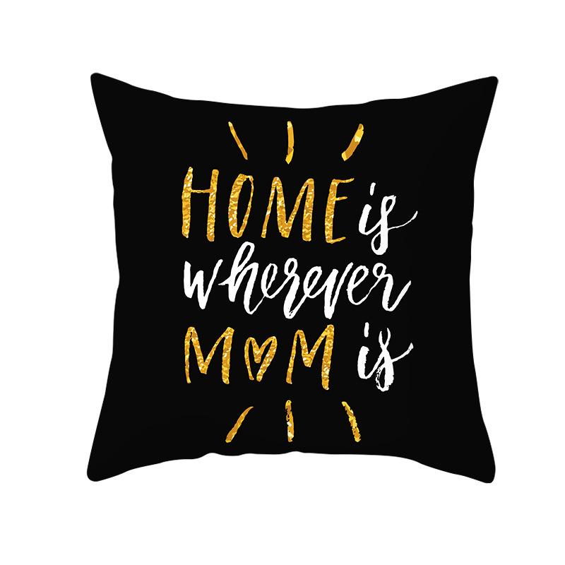 Mother's Day Pillow Peach Skin Printed Pillow Cover Sofa Cushion Cover Car Cushion Cover Home Decoration