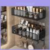 Modern Minimalist Bathroom Wall Shelf With Carbon Steel Material For Storage And Organization