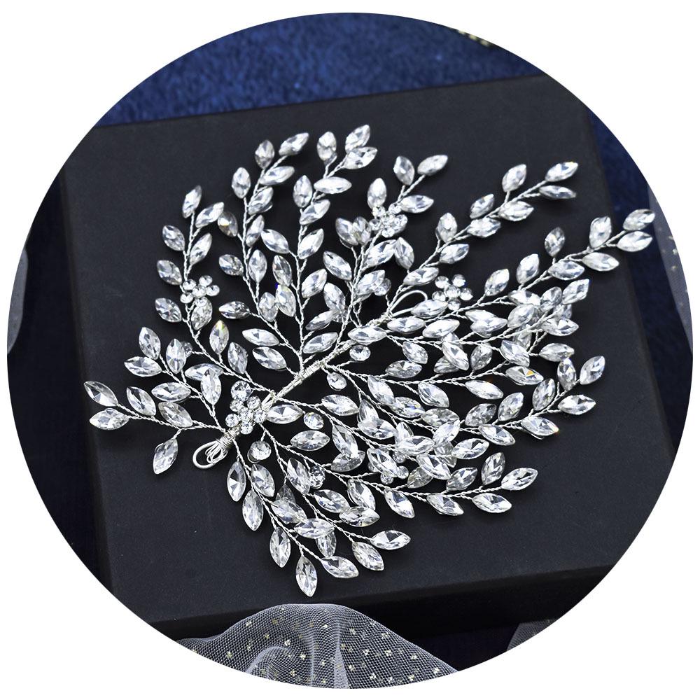 Rhinestone Bridal Handmade Headwear for European & American Weddings - Side Updo and Evening Dress Accessory A320