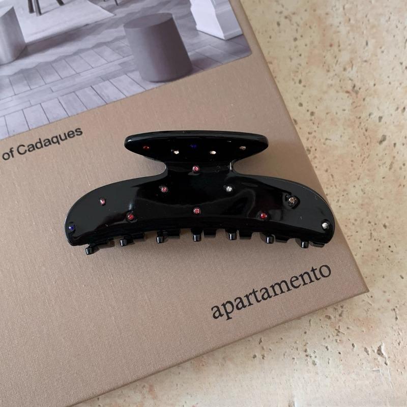 Large Colored Rhinestone Acetate Hair Clip Shark Clip Back of The Head Updo Grappling Clip and Hair Accessory