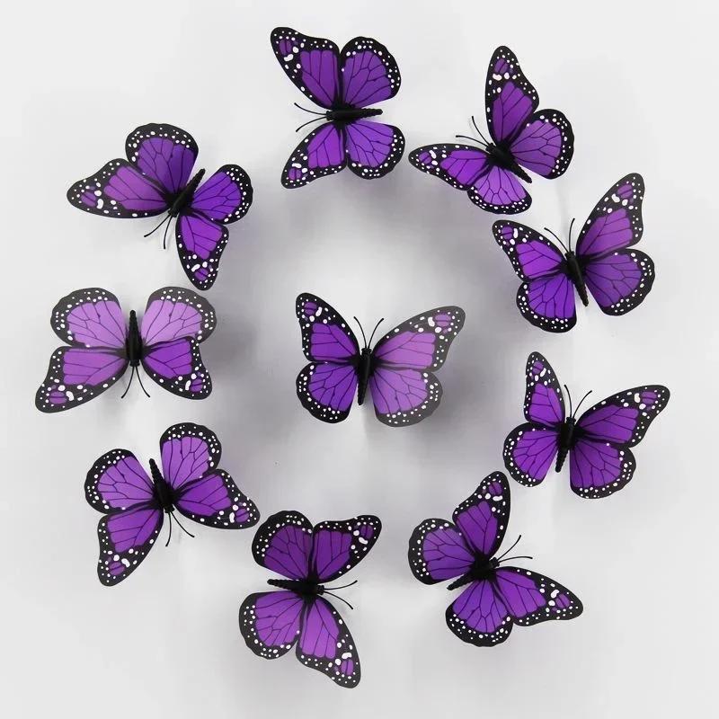 10 Pcs 4.72 In New Monarch Butterfly Decoration Stickers Butterflies For Crafts Artificial Wall 3D Home Decor