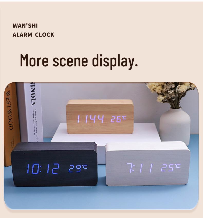Creative Sound-Activated Wooden Clock - Multifunctional Home & Student Gift
