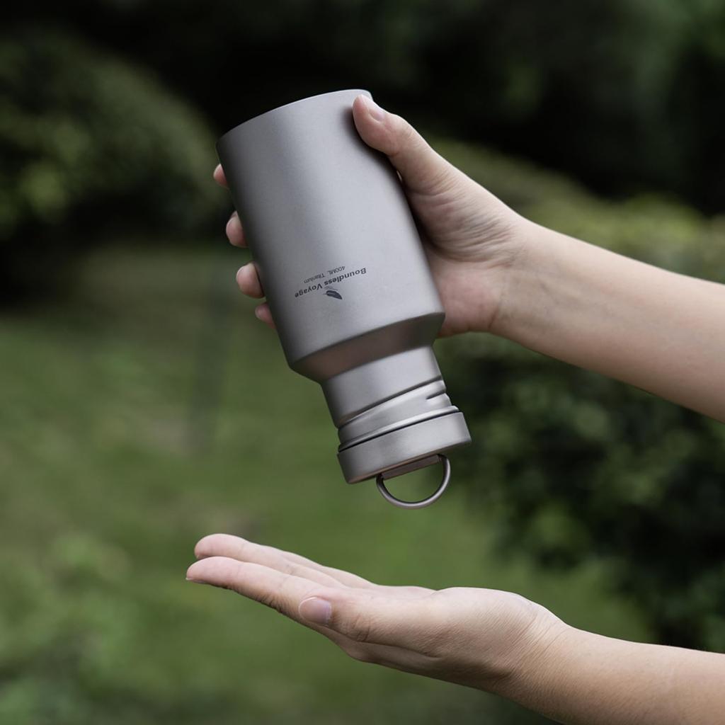 Boundless Voyage Titanium Water Bottle Direct Wide for Outdoor Bonfires Available in 3 Bottle Cover Included Ti3251D - Ultralight, Drink, Mouth,