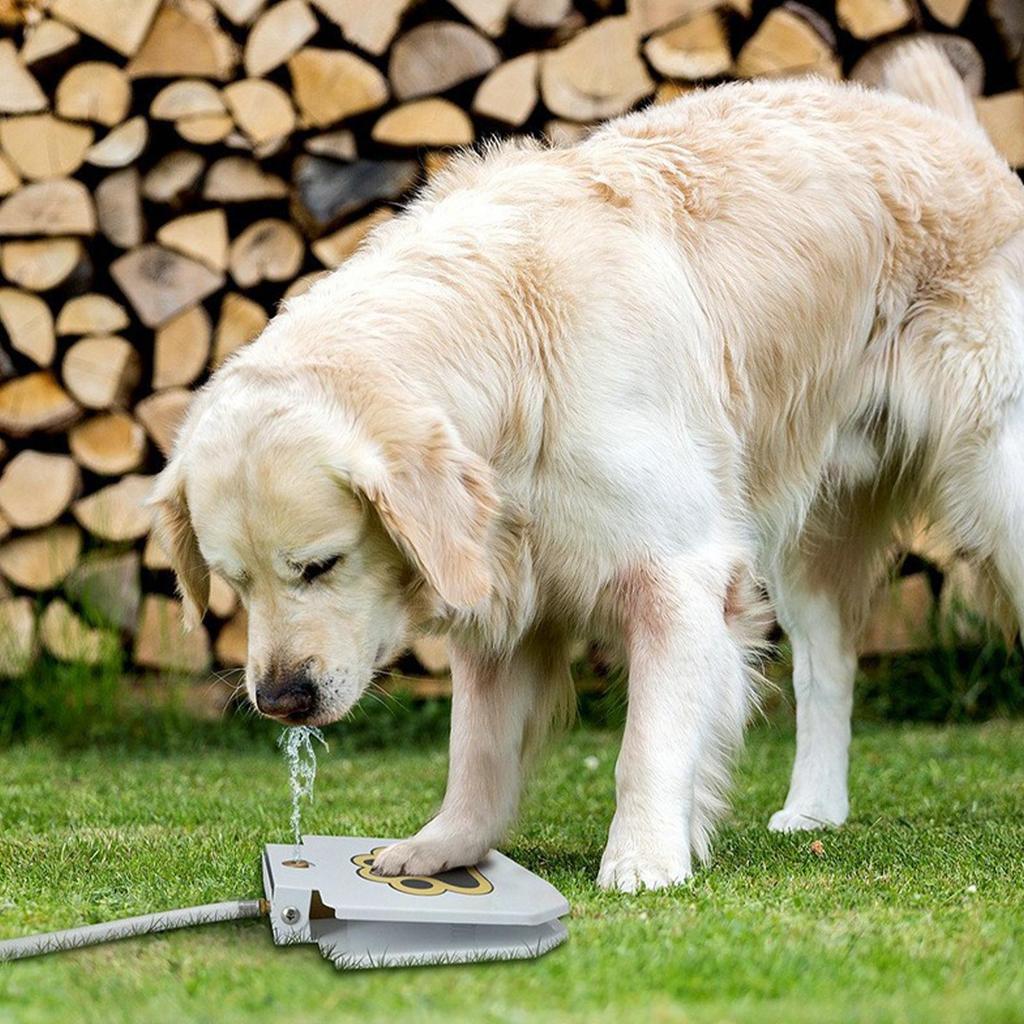 Outdoor Dog Water Fountain Solid Coated Metal Pet Sprinkler Step on Water Feeder Dog Sprinkler Toy for Garden Backyard