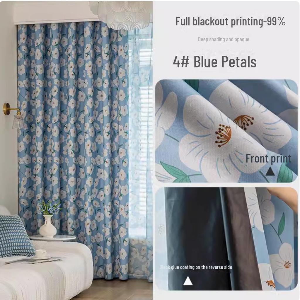 Nordic Blackout Curtains - Modern Bedroom/Living Room Full Blackout with Printed Design