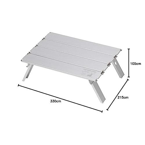 CAPTAIN STAG Outdoor Table Aluminum Roll Table Compact Nano Width 330 x Depth 215 x Height 105mm Foldable Storage Case Included Anodized UC-548