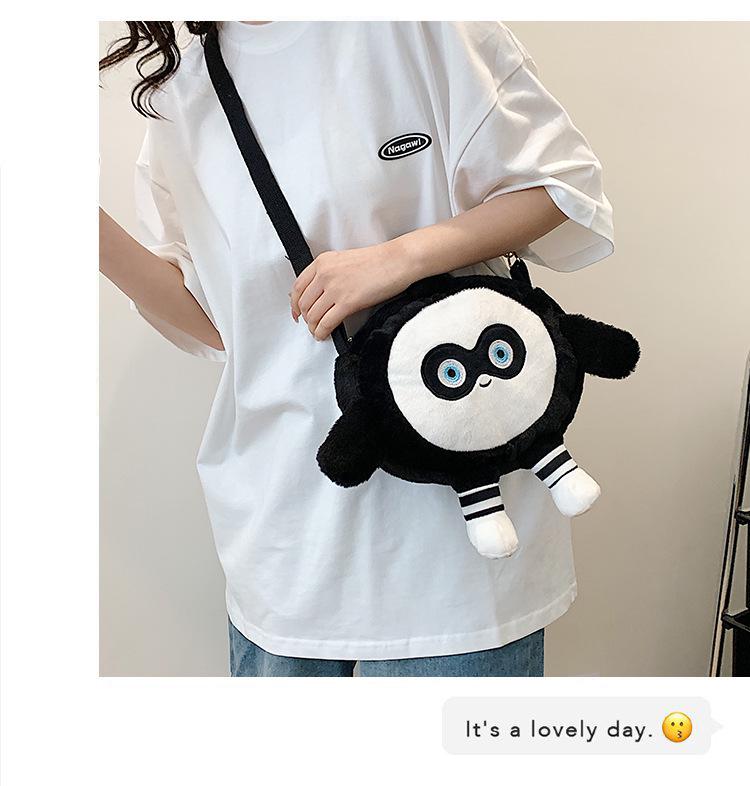 Korean Style Cute Bear Plush Crossbody Handbag for Girls