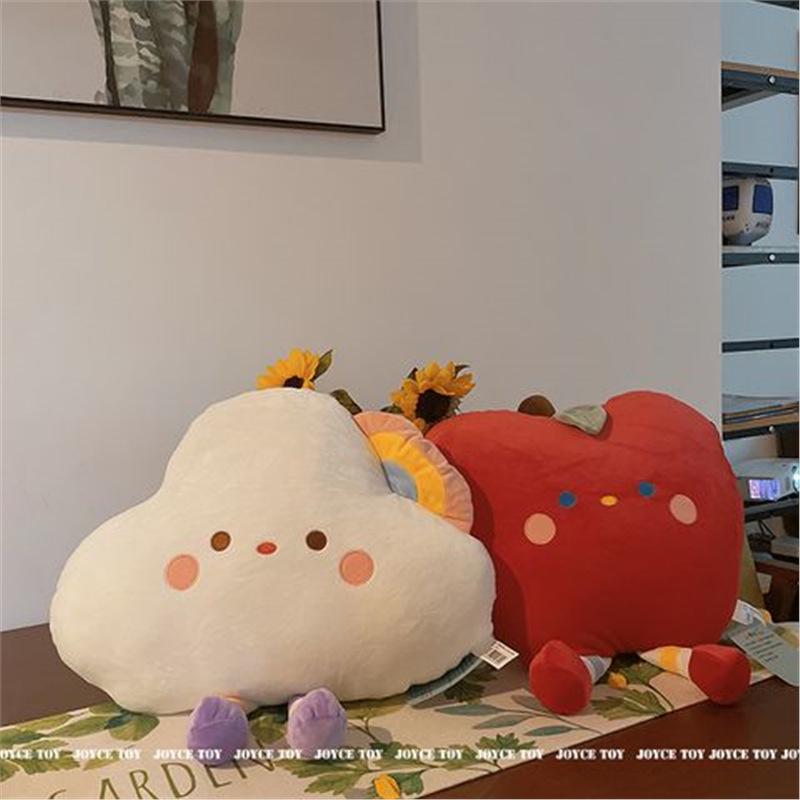 

Star Red Apple Cloud Plush Pillow: Soft Bed Backrest & Nap Doll Small