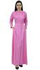 Bimba Women's Long Sleeve Maxi Mandarin Collar Plain Jilbab Dress With