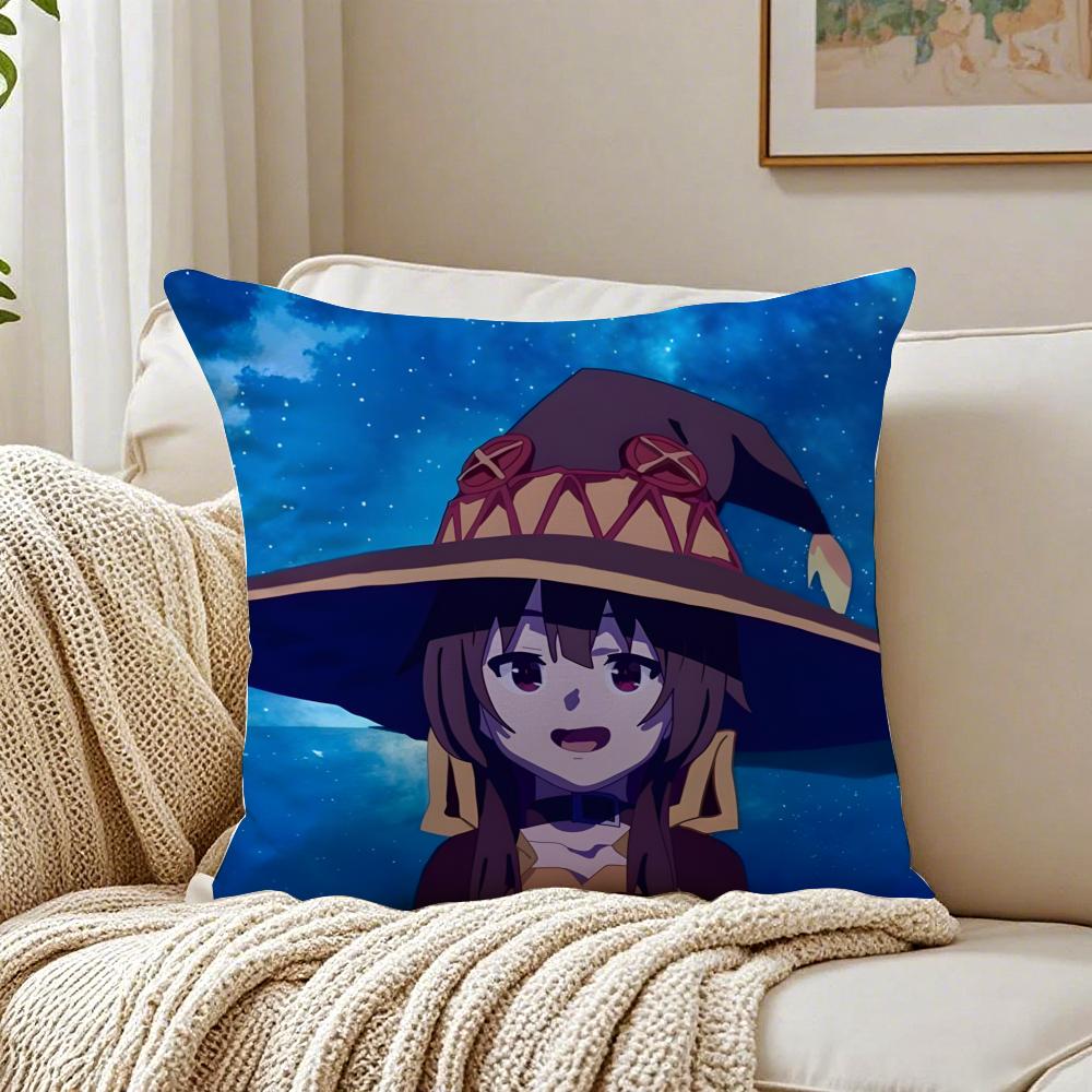Anime ComedyFantasy KKonosuba Cushion Cover Pillowcase Antidustmite living Room Sofa Decor Cushion Room