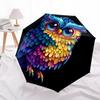 1 PC Automatic Folding Umbrella - Owl Artwork Pattern, Portable & Foldable Design with 8 Ribs, Christmas Birthday Gifts