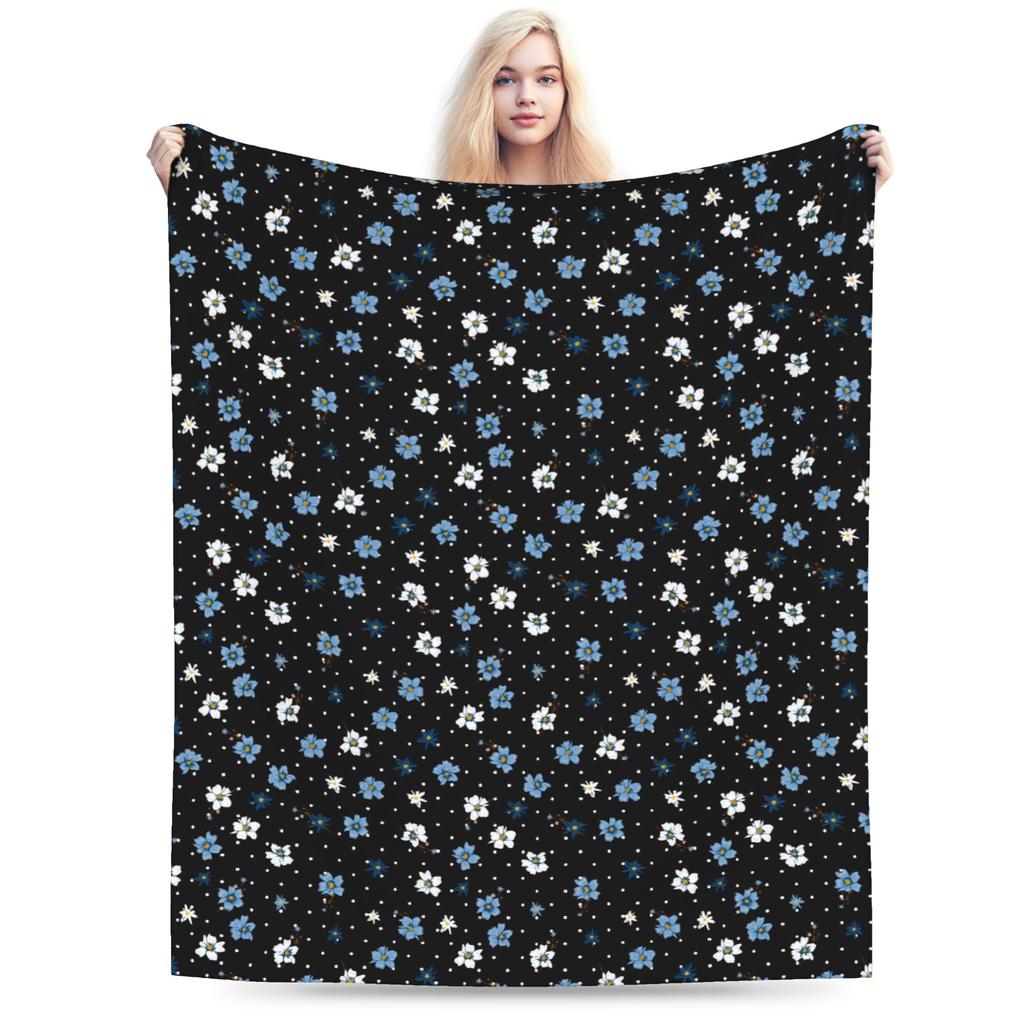Flower Blankets Velvet Summer Portable Super Soft Throw Blankets for Bed Couch Rug Piece