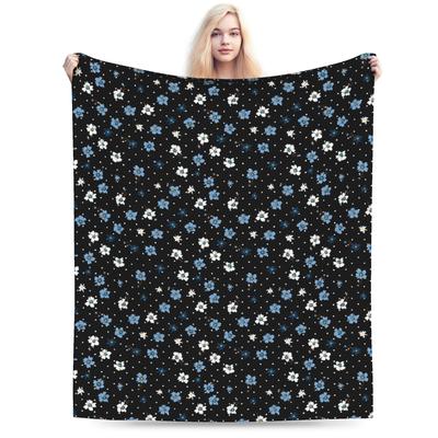 Flower Blankets Velvet Summer  Portable Super Soft Throw Blankets for Bed Couch Rug Piece