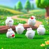 1 Set Cartoon White Rabbit Cat Miniatures Resin Animal Ornaments Fairy Garden Decoration Micro Landscape