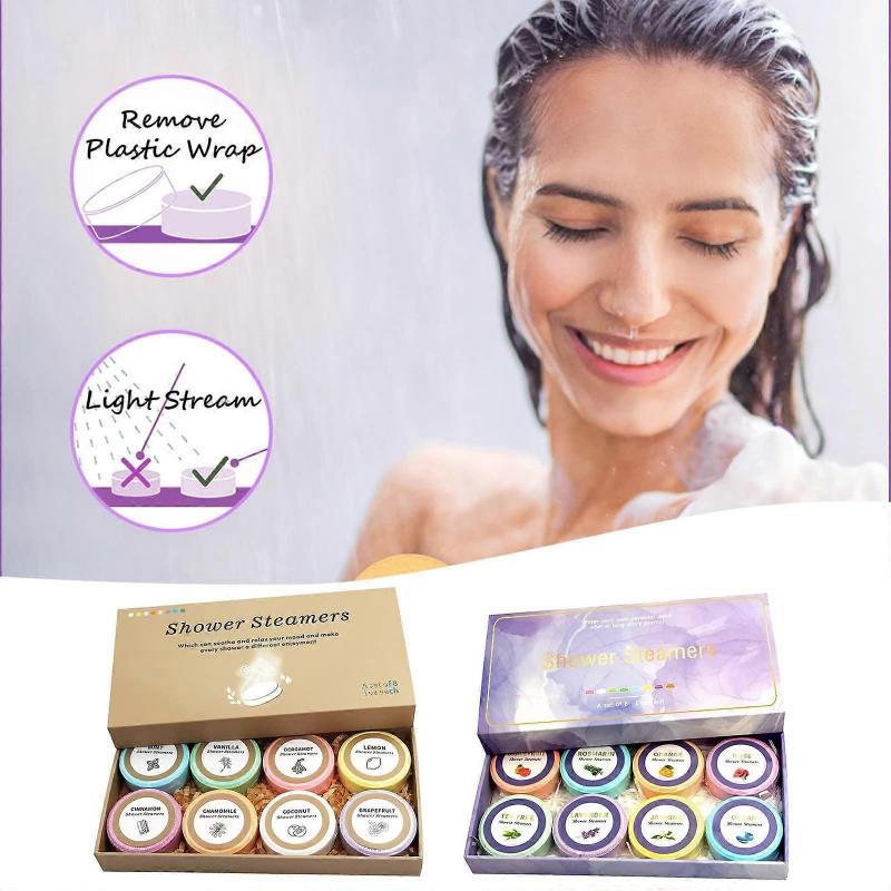 Duschdampfer 8er-Pack Bio Ätherisches Öl Duschbomben für Frauen und Männer Langanhaltende Entspannung