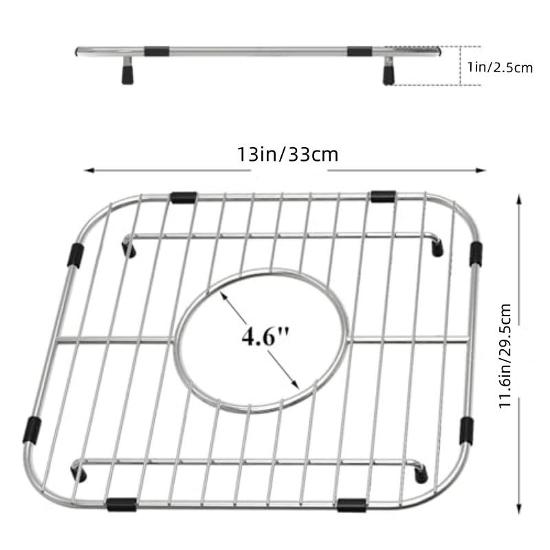 

304 Premium Stainless Sink Protectors for Kitchen Sink, Universal Double Bowl Sink Bottom Grid 13.2 x11.6 x1.25 , Steel Kitchen