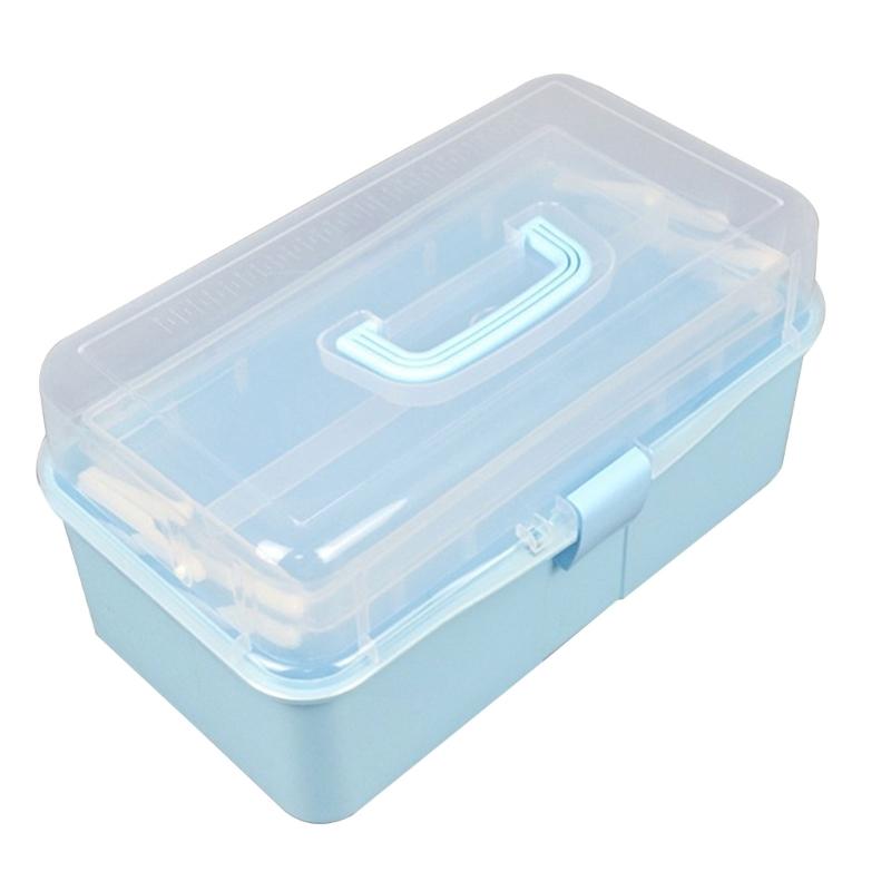 Multifunction Storage Box 3 Layer Storage Case Practical Plastic  Storage Box Medicine Storage Box for School Office