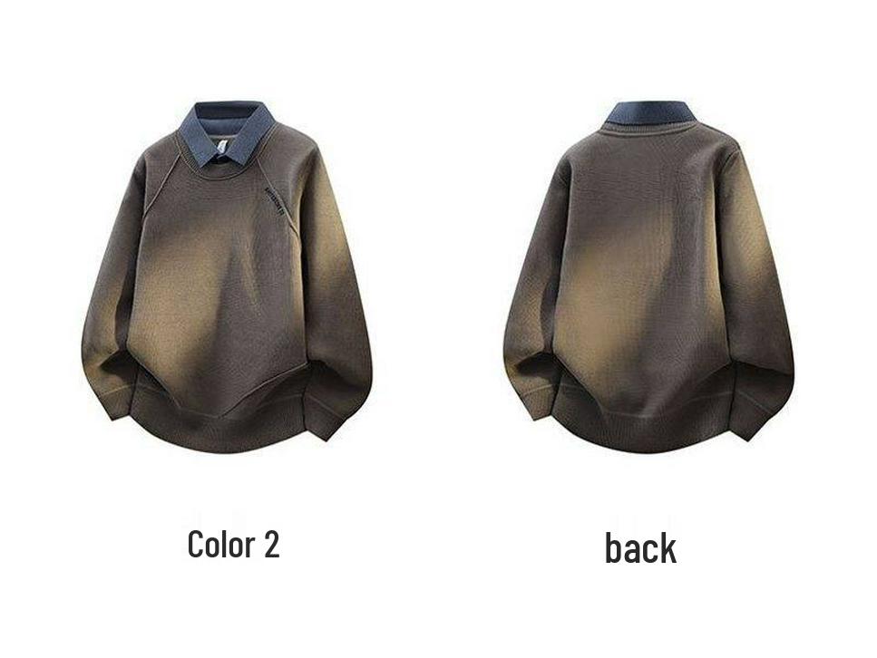 Men's 2025 Autumn/Winter Lapel Knitwear Hoodie with Velvet Lining