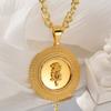 2026 Retro Niche Personalized 18K Gold Round Brand Lace Rose Necklace for Men and Women To Wear Pendant Gift