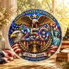 Akrylové puzzle Suncatcher, Sada pro výrobu Suncatcheru k 250. výročí USA, Vlastenecká závěsná ozdoba na okno ve stylu vitráže pro Den nezávislosti