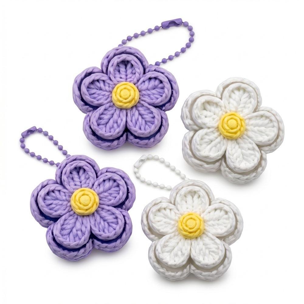 3D Print Knit Texture Fidget Keychain Clicker Mechanism Flower Clicker Pendant for Kids Adults
