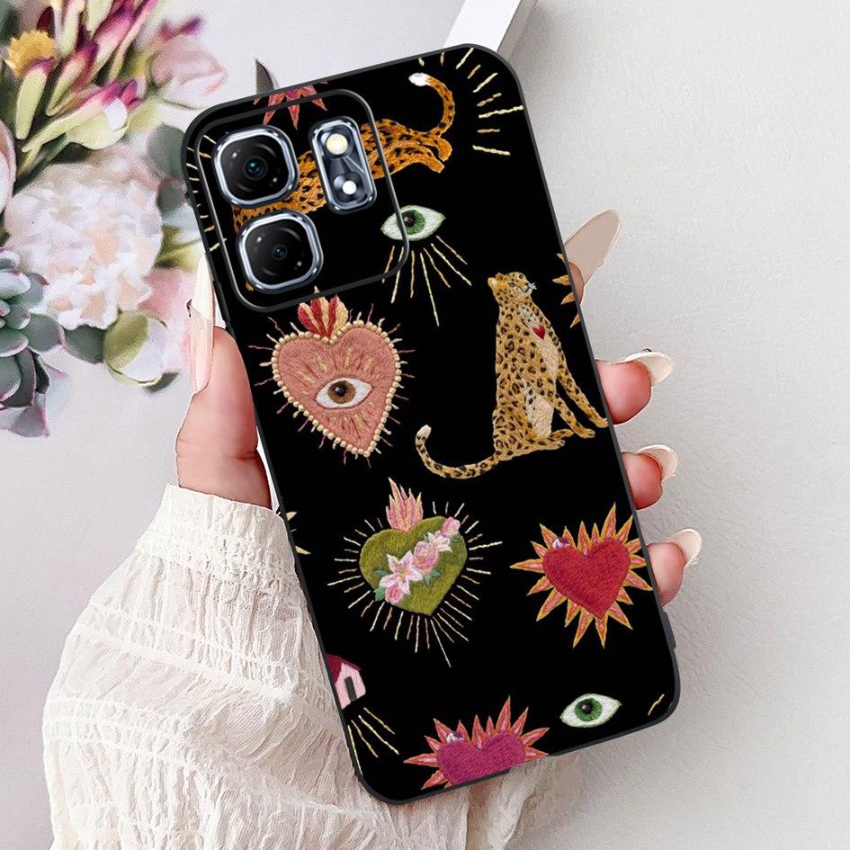 For Infinix Hot 50i Case X6531 New Fashion Flower Love Heart Pattern Soft Silicone Cover For Infinix Smart 9 Smart9 X6532 Bumper