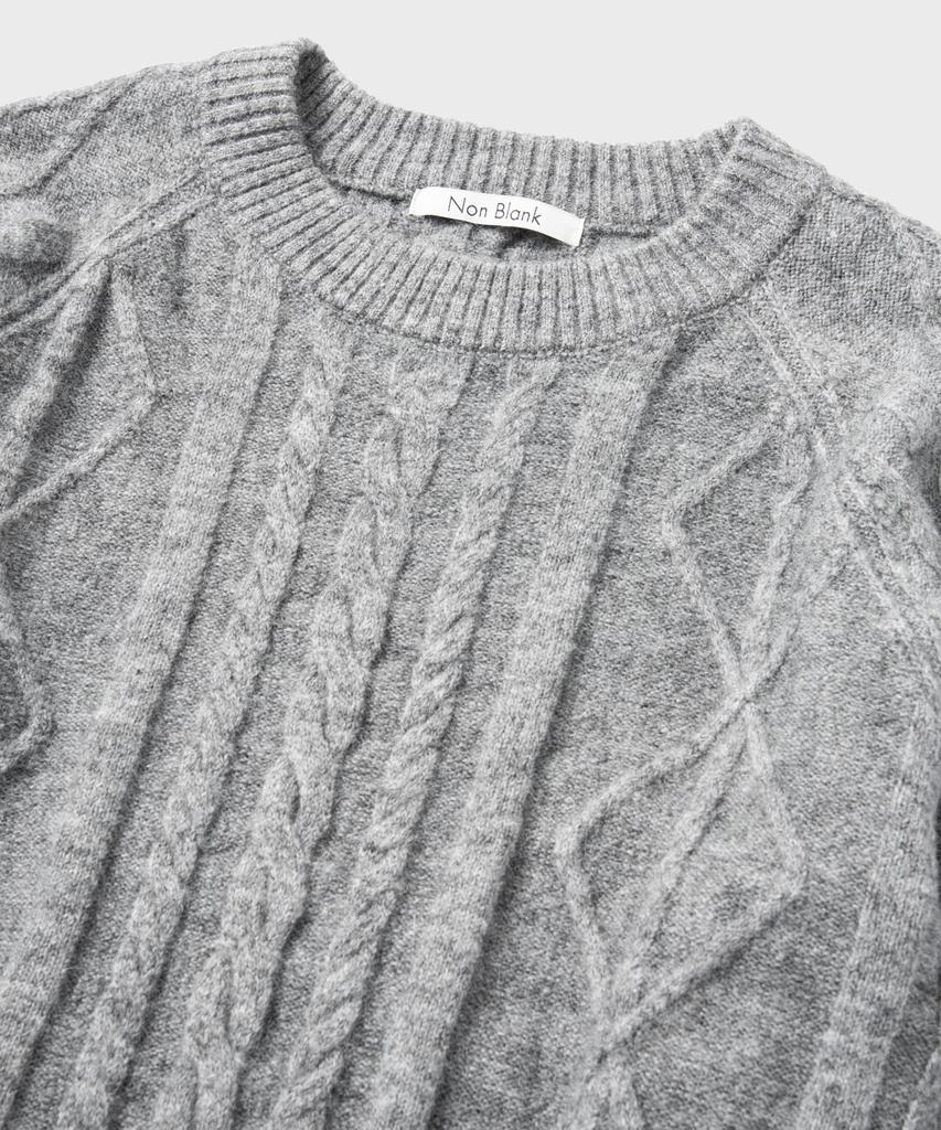 NONBLANK Cable Texture Round Knit_Melange Grey