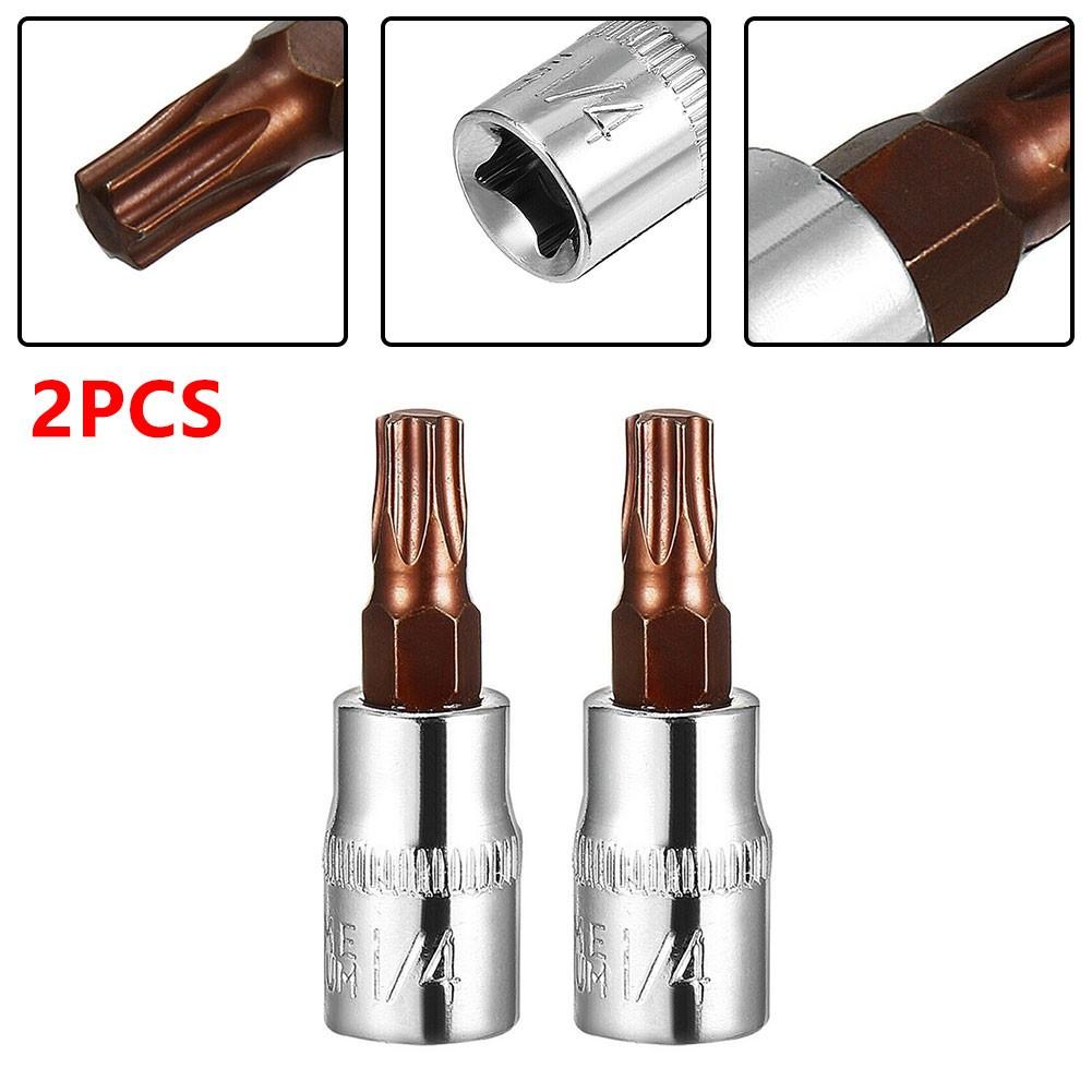 

2Pcs Socket New Parts 1/4 1/4 Inch Drive Supplies T30