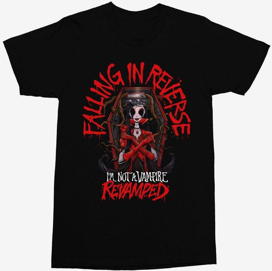 

Falling In Reverse I m Not A Vampire Revamped T-shirt Black Tee S-5XL Unisex T-Shirt XL