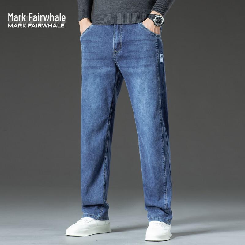 Mark Hua Fei Men s Ice Silk Loose Straight Jeans 31
