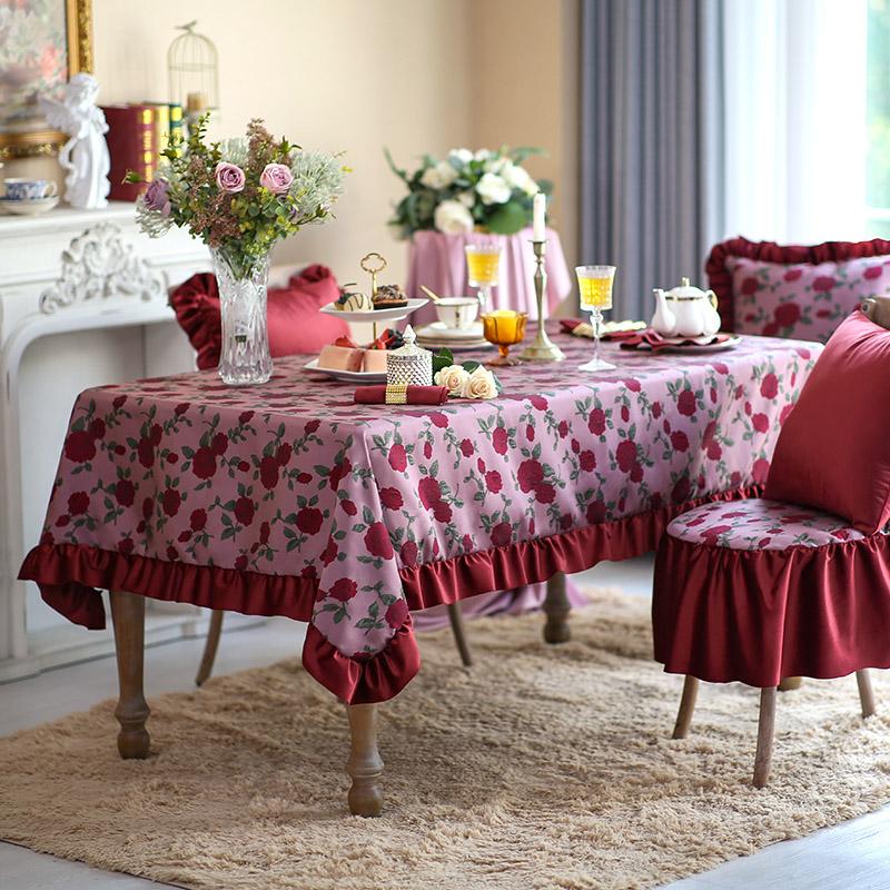 Tischdecke im amerikanischen Retro-Stil, rechteckig, quadratisch, für Kaffee, Esszimmer, hochwertiger Stoff, Tischdecke, Weihnachtsfeier, Hochzeitsdekoration