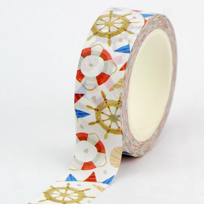 Eco Paper 1pc 10M Decor Mushrooms Flowers Cups Nautical Washi Tape Set for Scrapbooking Journaling Masking Tape Cute Stationery