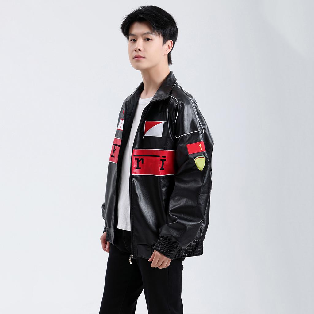 F1 racing suit leather jacket embroidered racing jacket men's baseball couple jacket motorcycle cycling suit windproof jacket