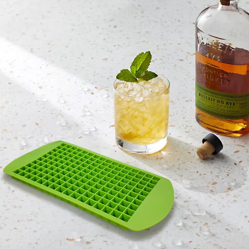 Household 160 Grid Small Ice Cube Mold 1 Cm Mini Square Silicone Ice Box DIY Square Ice Machine for Drinks and Cocktails