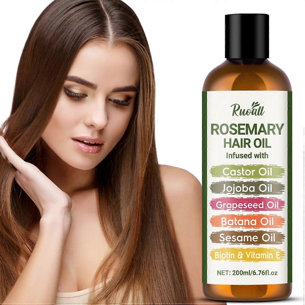 100% Pure Rosemary Oil For Hair Growth With Castor, Batana, Jojoba Oil - Infused With Biotin & Vitamin E-Blend of Effective Hair Oil for Hair Growth-S