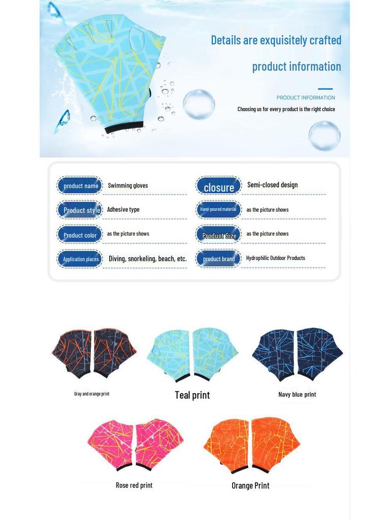 Duck Webbed Fingerless Swimming Gloves - Hand Protection for Paddling & Training