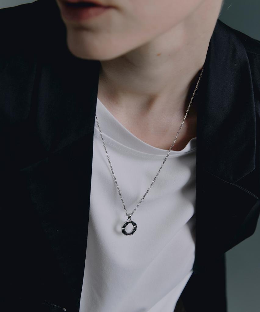 Gaman Unisex Silver Clock Tempus Necklace