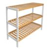 Bamboo Shoe Cabinet White Legs 55X70X26