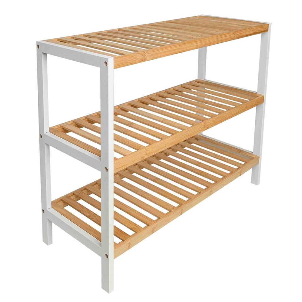 Szafka Na Buty Bambusowa Białe Nóżki 55X70X26