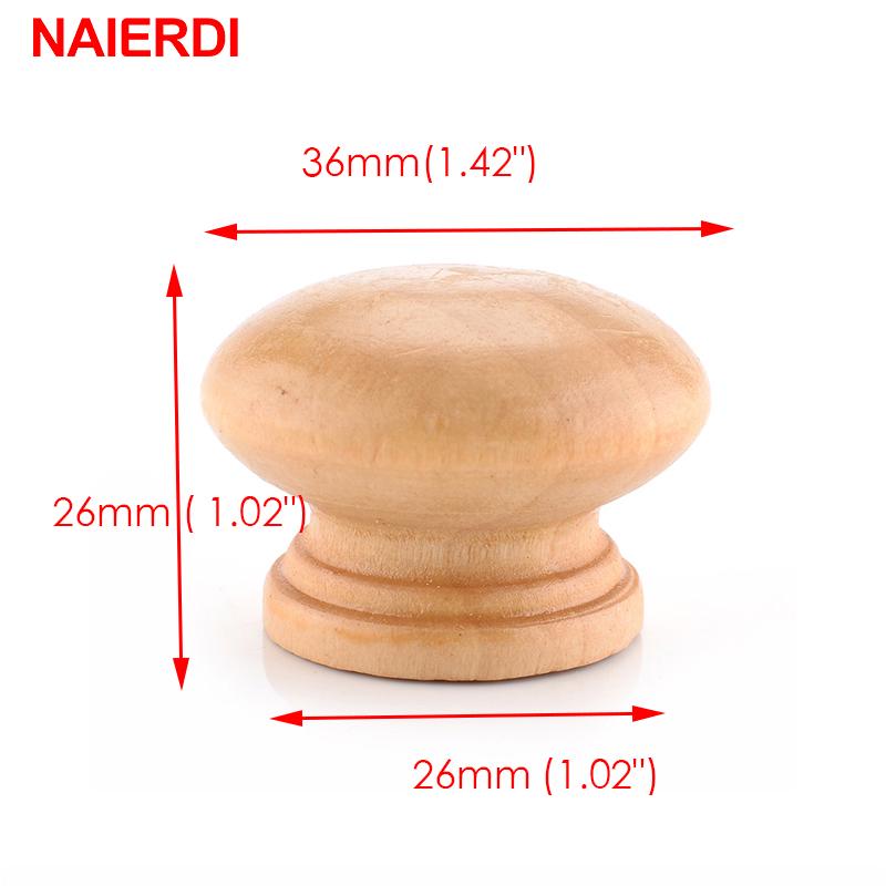 10 pezzi NAIERDI Maniglie 3.6X2.6CM Maniglie per cassetti in legno naturale Maniglie per porte guardaroba Hardware